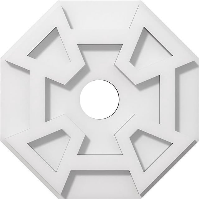 Ekena Millwork CMP10LG-02000 10 in. OD x 2 in. ID Square Logan Architectural Grade PVC Contemporary Ceiling Medallion