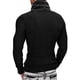 thumbnail image 4 of Moda hombre casual botón manga larga casual sólido cuello alto suéter blusa Pompotops  oipoqjl39332, 4 of 9