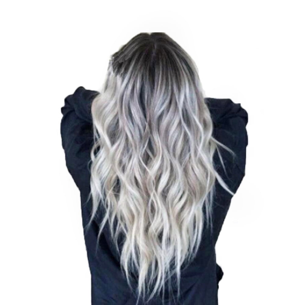 Silver Curly Wig Long Wavy Ombre Silver Natural Full Wigs Hair with Free  Wig Cap for Women Party Cosplay Halloween Costume - Walmart.com