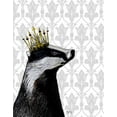 thumbnail image 2 of Fab Funky 26x32 White Modern Wood Framed Museum Art Print Titled - Badger King, 2 of 4