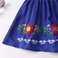 thumbnail image 6 of IBTOM CASTLE Mexican Dress for Girls Toddler Baby Cinco de Mayo Fiesta Mexican Off Shoulder Floral Embroidered Drape Casual Dress 18-24 Months Blue, 6 of 8