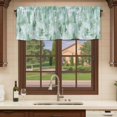 thumbnail image 6 of Green Abstract Curtain Valances for Windows, Kitchen Valance Window Treatments Panel 2 Pack, Modern Oil Painted Art Contemporary Rod Pocket Short Curtains for Bathroom Bedroom 60 x 18 Inch, 6 of 8