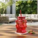 thumbnail image 3 of 12 Vasos de Vidrio 3D con Tapa y Popote Diseño Corazones 500 ml, 3 of 8