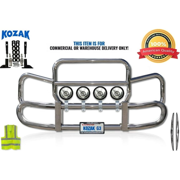 Herd 300 Compatible with 386 2005-2014 Grille Deer Moose Brush Bumper Guard Chrome