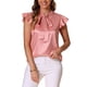 thumbnail image 1 of TOP CASUAL INSPIRADOR para Mujeres, Camiseta de Manga con Volantes, Blusa de Lunares XL Rosa, 1 of 6