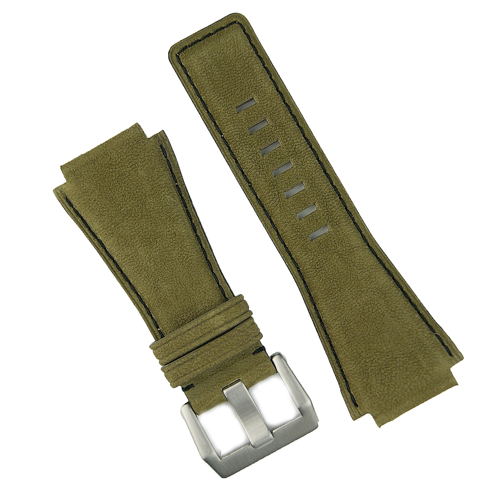 Olive Sierra Bell & Ross BR01 BR03 Replacement Leather Watch Band Strap