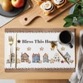 thumbnail image 2 of House Gingerbread Man Placemats Set&nbsp;of 1 Star Christmas Bless This Home Wooden Stripes Heat Insulation Washable Place Mats, Non-Slip Table Mats for Dining Table Party Kitchen Decor,13x19 Inch, 2 of 9