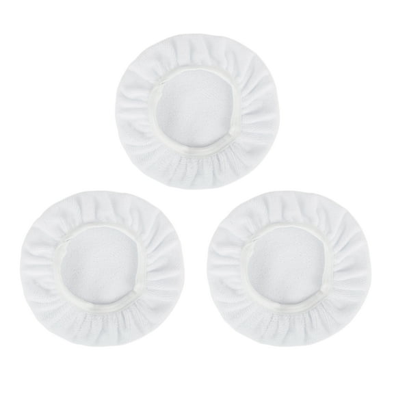 3pcs 5-6" White Microfiber Car Polishing Polisher Waxing Bonnet Buffing Pads Cover