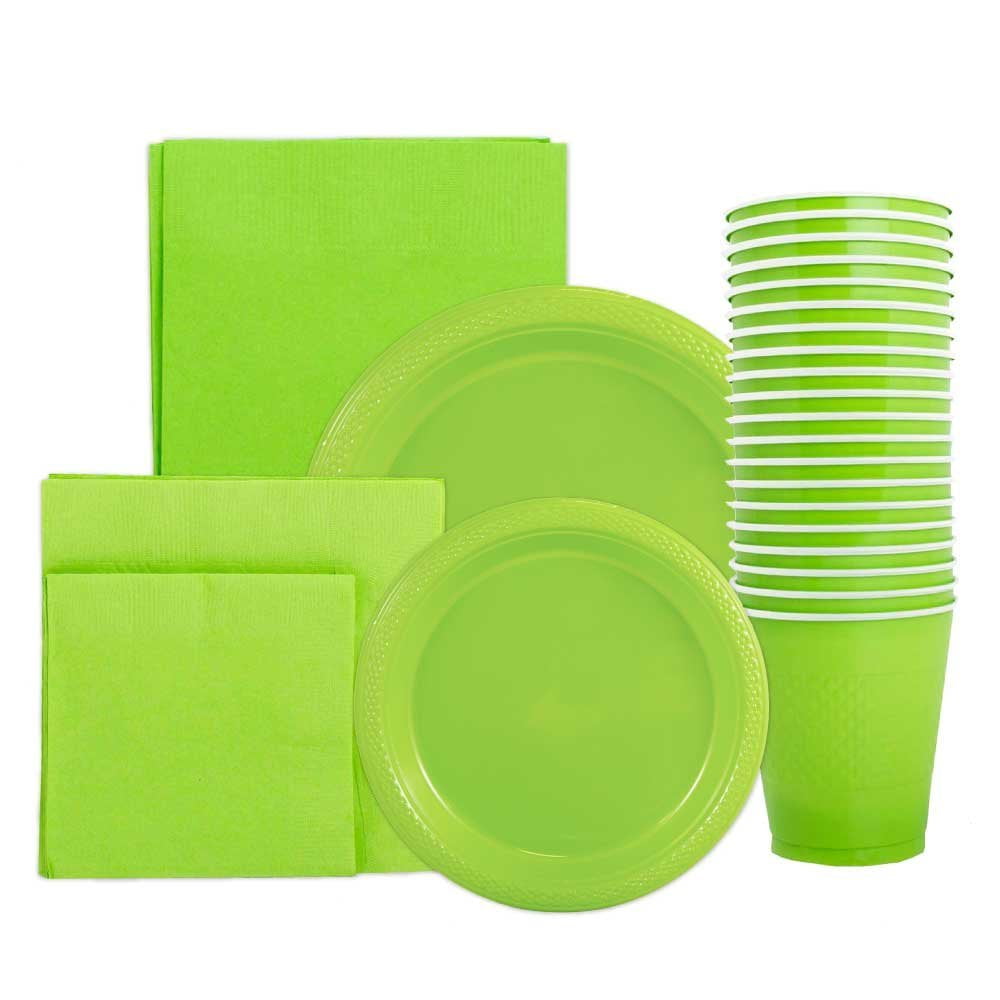 JAM Party Supply Assortment, Lime Green, 6/Pack, Plates (2 Sizes