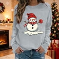 thumbnail image 2 of Jsaierl Women's Christmas Sweatshirts Funny Snowman Graphic Sweatshirt Party Work Pullover Crewneck Holiday Long Sleeve Tops S-2XL, 2 of 7