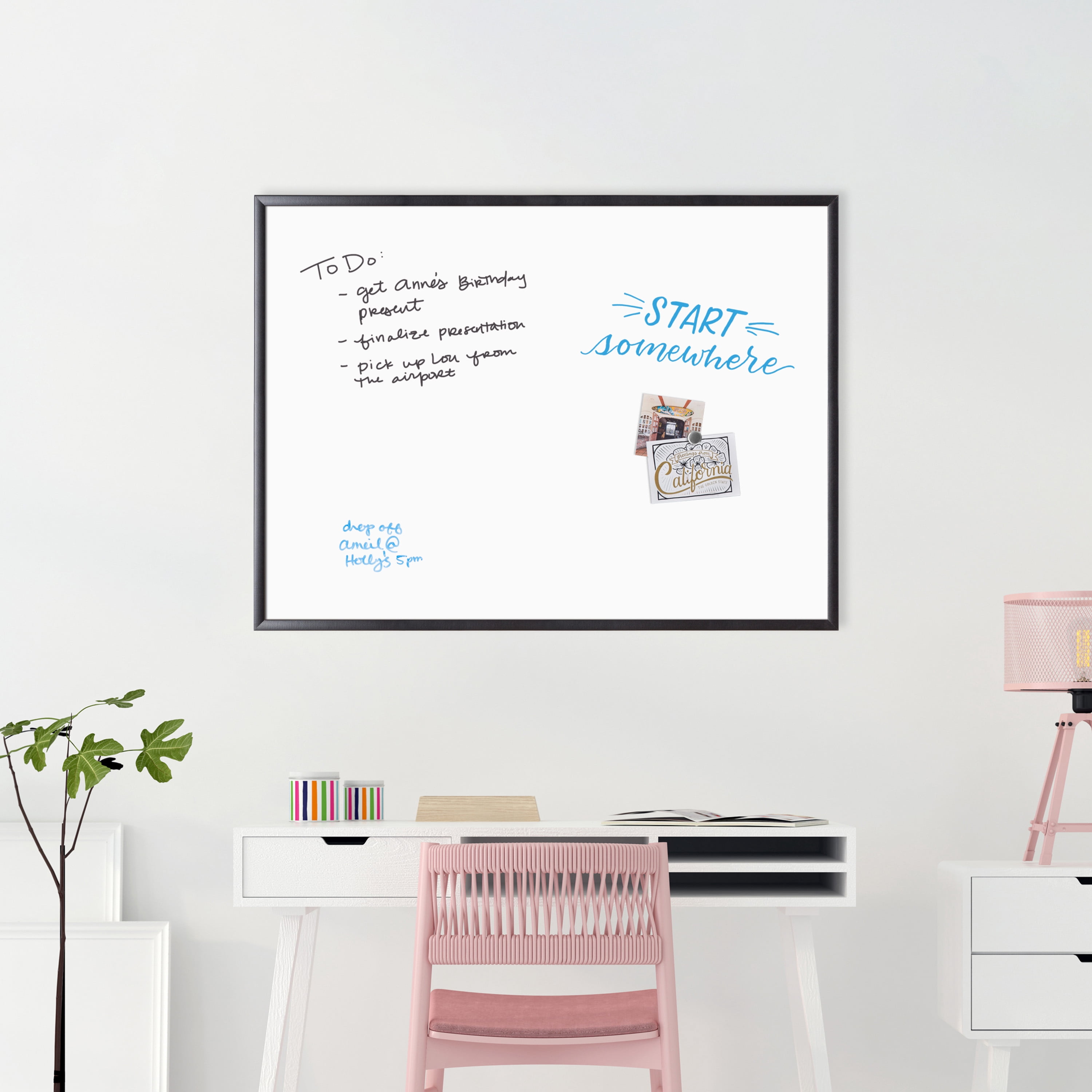 U Brands Magnetic Dry-Erase Board, 48 x 36 inches, Black MDF Frame