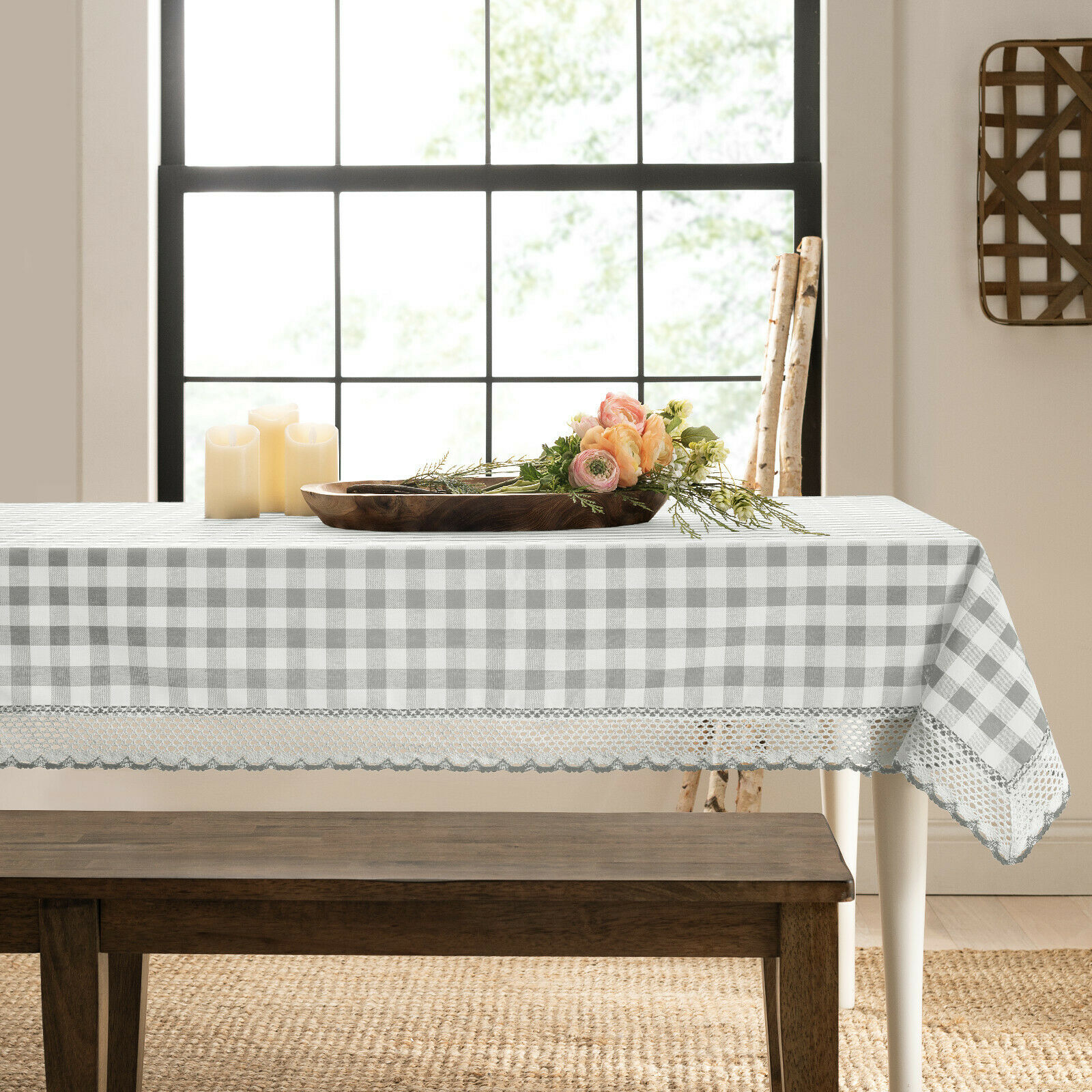 Kate Aurora Oxford Spill Proof Fabric Tablecloth - Rectangular, Assorted Colors & Sizes - Machine Washable