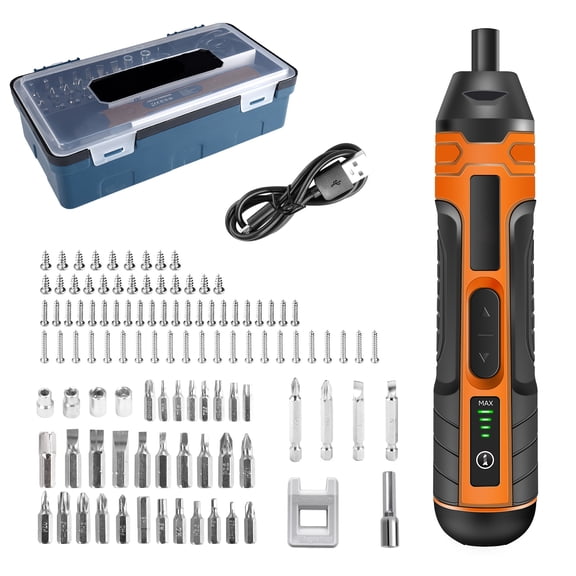 JENABOM 105 in 1 Electric Cordless Screwdriver, 3.6V Rechargeable Screwdriver, 5N.m Max Torque, 4-Gear Torque, LED Light
