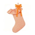 thumbnail image 2 of Christmas Stocking, Plaid Ruffle Mantel Stocking, Checked Stocking with Layered Ruffle Cuff Bow Accent and Hanging Loop for Fireplace, Soft Fabric with DetaiLED Seasonal Styling, 2 of 7