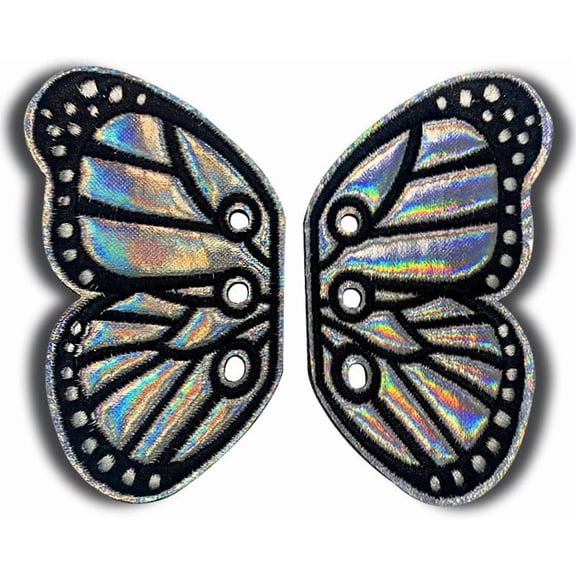 1 Set Iridescent Butterfly Shoes Wings Sneaker Skates Shoe Lace Charm Accessory Decoration Pink Butterfly Shoe Flying Wings Shoes Accessories Skating Shoe Wings Sports Shoes DIY Decorations