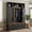 Black, variant on Farmhouse 4-in-1 Hall Tree with Golden Hooks & Handles, Entryway Shoe Bench with Adjustable Shelves, Farmhouse Coat & Shoe Rack for Mudroom