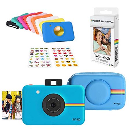 Polaroid Snap Instant Digital Camera (Blue) Protective Kit with 20 Sheets Zink Paper