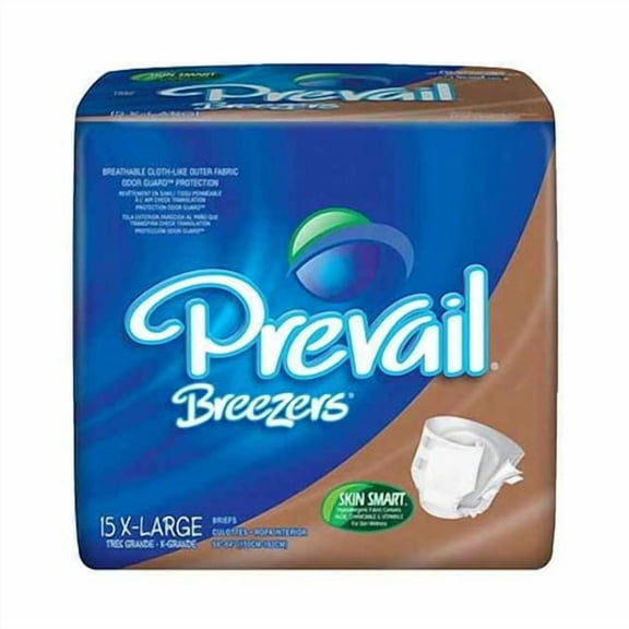 Prevail Breezers Adult Briefs, X-Large - 15 Ea, 4 Pack