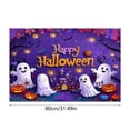 thumbnail image 2 of qiangxu , Tapis de Porte d'Halloween Citrouille Fantôme Effrayant Tapis d'Entrée Effrayant Antidérapant en Caoutchouc Tapis de Porte Durable et Facile à Nettoyer Tapis de Salon Vert 31.5*11.83 Pieds', 2 of 6