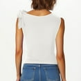 thumbnail image 4 of Timegard Womens Tank Tops Sleeveless Knot Strap Solid Color Comfy Slim Casual Cropped Tee Blouse Summer, 4 of 7