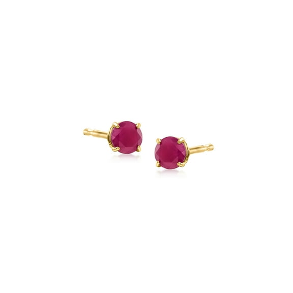 Ross-Simons 0.60 ct. t.w. Round Ruby Earrings in 14kt Yellow Gold, Women's, Adult