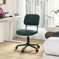 thumbnail image 2 of Home Office Leisure Chair w/ 5 Swivel Casters, Ergonomic Mid-back Swivel Task Chair w/Sturdy Steel Base, Retro Design PU Leather Armless Task Chair for Home & Office, Easy Assembly, 2 of 10