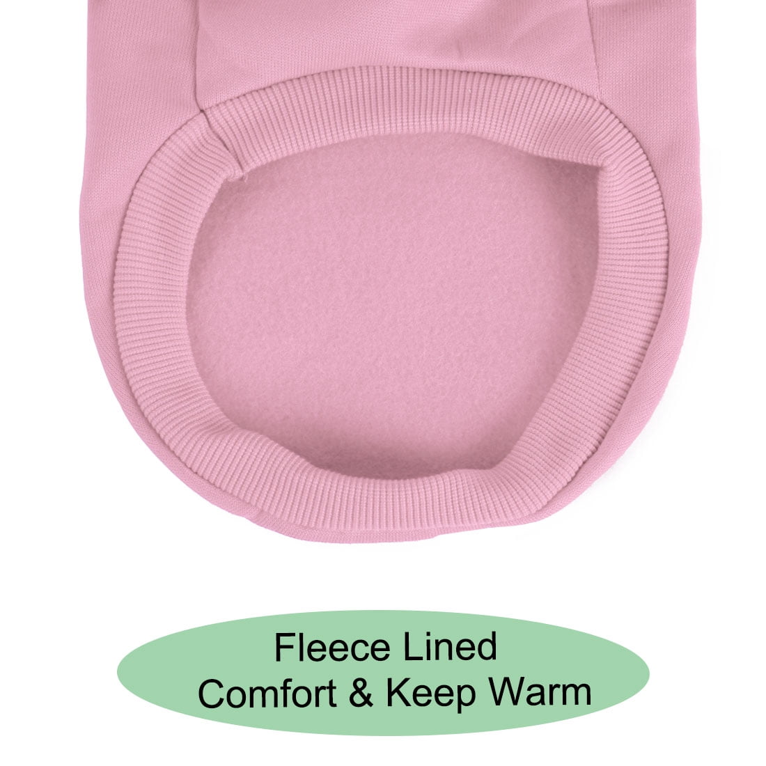 Unique Bargains Cotton Blend Dog Winter Sweatshirt Pet Apparel Fleece Lined Coat M Pink