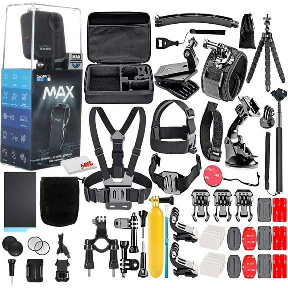 GoPro MAX 360 Waterproof Action Camera with 50 Piece DigiNerds Accessory Kit