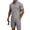 Gray, variant on Men's Linen Blend Button Down Shirt and Cargo Shorts Set Casual Summer Beach Outfit Army Green 2XL