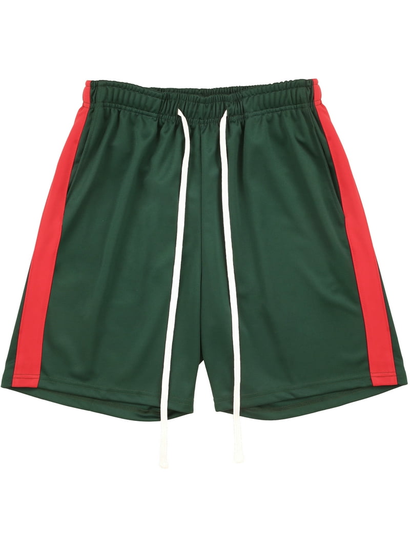 Ma Croix Men's Elastic Waist Stripe Track Shorts with Casual