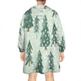 thumbnail image 2 of Wearable Oversized Blanket,Light Green Christmas Tree and Snow Pattern Wearable Blanket Hoodie for Adults,Cozy Hooded Blankets with Super Pockets,Super Warm Fuzzy Pullover for Women & Men, 2 of 6