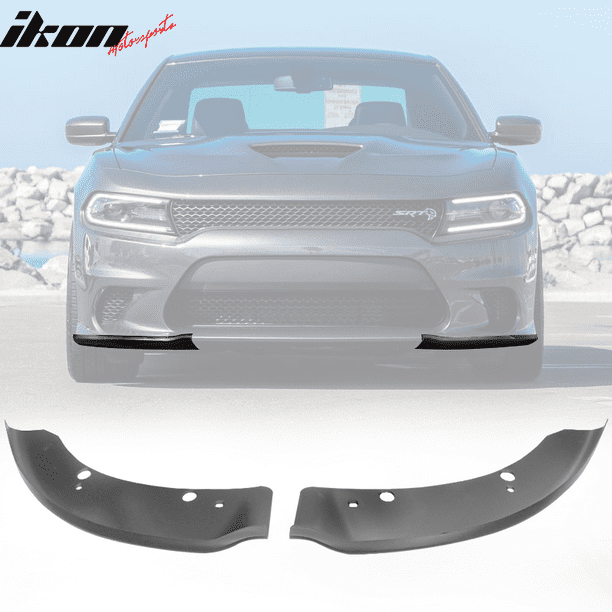 Compatible With 1519 Dodge Charger SRT Scat Pack Front Bumper Lip Splitter Matte Black