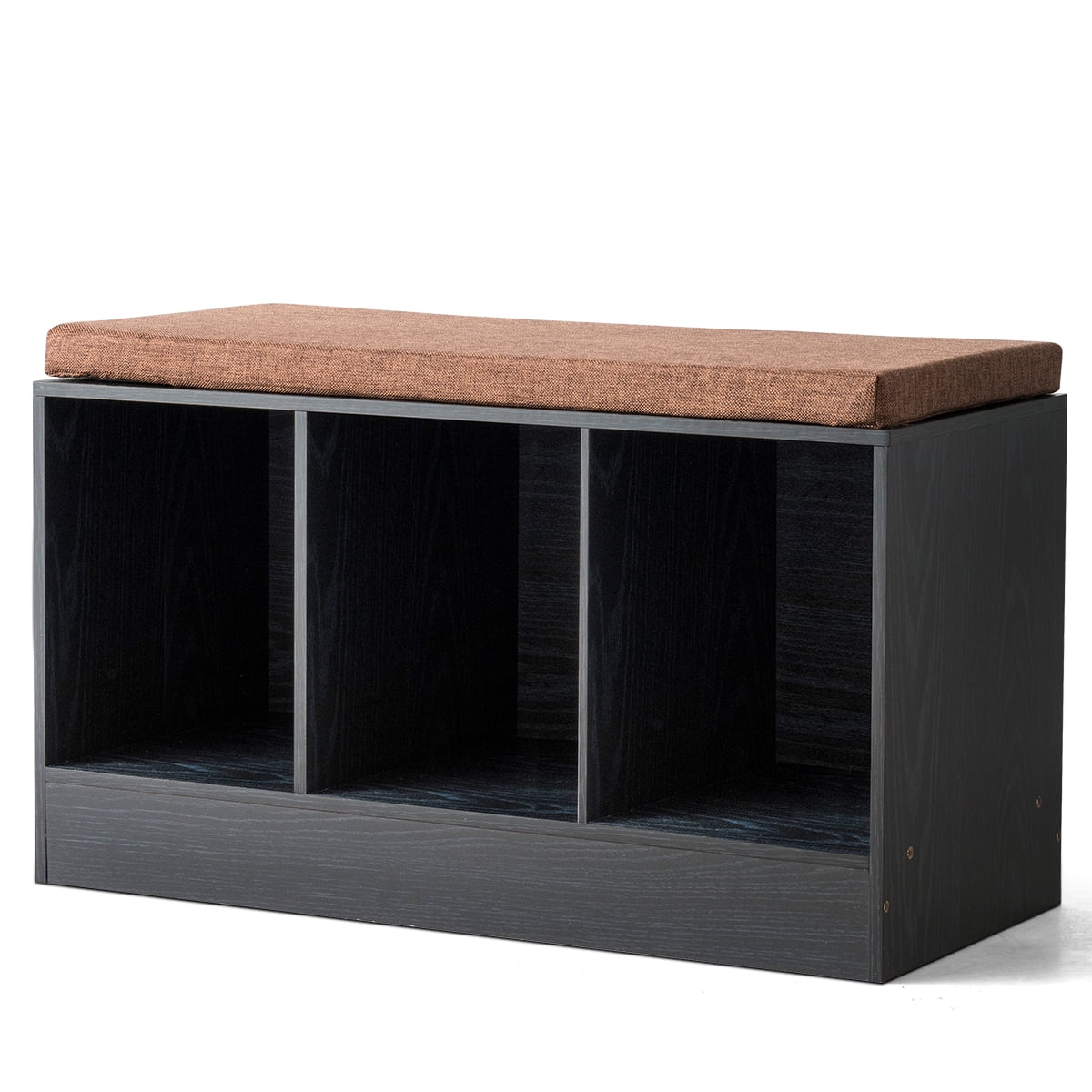 Topbuy 3Cube Shoe Bench Storage Box Organizer with Removable Cushion