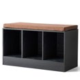 thumbnail image 1 of Patiojoy 3-Cube Shoe Bench Storage Box Organizer with Removable Cushion Padded Seat, 1 of 5