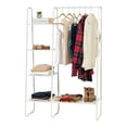 thumbnail image 1 of IRIS USA Standing Garment Metal Clothing Rack Bottom Shelf White 1 Pack, 1 of 6