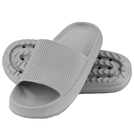 

Cushiony Pillow Slippers - Womens Grey Large