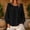 Black, variant on Women's Round Neck Ruffle Shoulder Cuff Puff Long Sleeve Cotton Linen Crinkled Loose Casual Blouse Spring Summer Tops S-XXL
