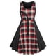 thumbnail image 1 of Vestido Línea Vertical a Cuadros Anillo Tamaño Plus Rosegal Vestidos casuales de talla grande, 1 of 5