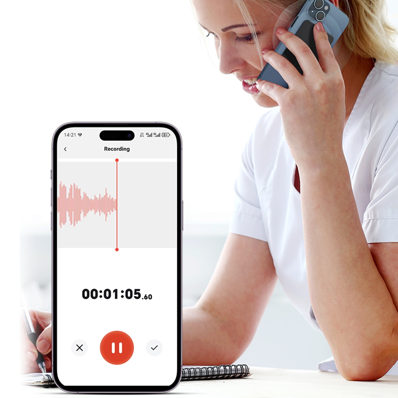 HUISZJ AI Voice Recorder, 2026 New AI Voice Portable, Real-Time Transcription Tool Digital Recording Device