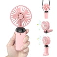 thumbnail image 1 of 5 velocidades Potente ventilador de escritorio con base, tiempo de funcionamiento máximo de 12 horas, cordón ajustable y soporte Ventilador de enfriamiento manos libres - Rosa Shuxiu Wang 8390615144162, 1 of 5