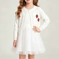 thumbnail image 6 of hengsof Toddler Girls Short Sleeve Bolero Cardigan Sweaters Kids Knit Button Lettuce Trim Shrug Cropped Cute Sweater, 6 of 8