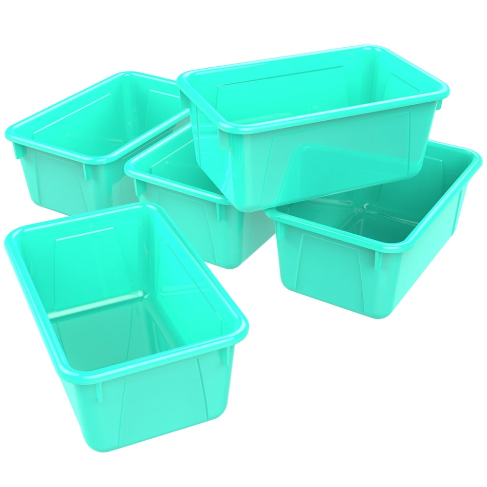 Storex Small Cubby Bin, Classroom Teal, 5Pack