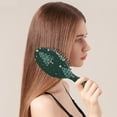 thumbnail image 2 of Dark Green Christmas Tree Pattern Hair Brush,Girls Detangling Hair Brush,Glide Through Tangles with Ease for Wet & Dry Hair,8.8"X2.8", 2 of 7