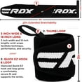 thumbnail image 2 of RDX Weight Lifting Wrist Support Wraps, IPL USPA Approved, Elasticated Pro 18â€ Cotton Straps, Thumb Loop, Powerlifting Bodybuilding Fitness Strength Gym Training WOD Workout, Gymnastics Calisthenics, 2 of 5