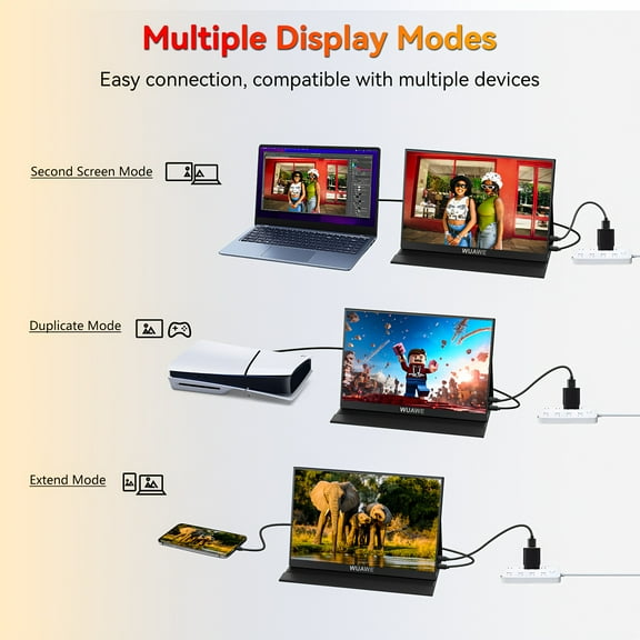 14inch" Portable Monitor, 1920x1080P Small USB C HDTV Travel Monitor For Laptop, External Second Computer Monitor With HDR Freesync Low Blue Light For