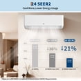thumbnail image 2 of 18000 BTU Dual Zone Mini Split Air Conditioner & Heater – 12000 + 12000 BTU, 24 SEER2, 208/230V, Energy Efficient, Ductless Wall-Mounted Air Conditioner, R454B Refrigerant, 2 of 8