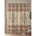 thumbnail image 4 of Fsddascl Brown Geometric Shower Curtain Set - 60" x 72" Washable Bathtub Curtain with 12 Hooks, Modern Ethnic Southwest Vintage Waterproof Fabric Stall Shower Curtains for Bathroom/Bathtub Décor, 4 of 6