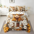 thumbnail image 2 of Manfei Cute Highland Cow Bedding Comforter Set 7-Piece, Groovy Flower Floral King Bedding Sets, Rustic Farmhouse Animal Reversible Bed Sheets, Super Cozy Room Decor, 2 of 7