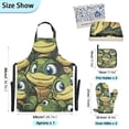 thumbnail image 3 of Turtle with Big Eye 5 Pcs Kitchen Set Heat Resistant Oven Mitts and Non-Slip Pot Holders with Adjustable Cooking Apron, 3 of 6