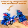 thumbnail image 2 of Transforming Dinosaur Car Toys, Transforming Dinosaur LED Car with Light and Music, 2 in 1 Automatic Dinosaur Transform Car Toy, Dinosaur Transformer Toy for Kids (Blue), 2 of 7